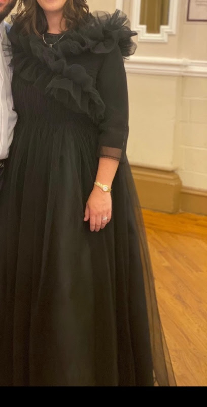 Beautiful custom black tulle maternity gown for sale