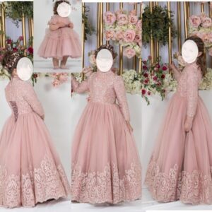 Custom Designer Lace and Tulle vintage dusty pink Gowns for sale