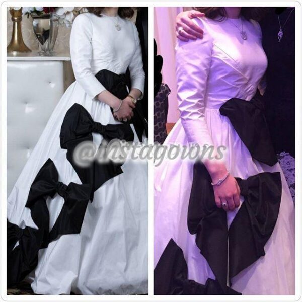 Beautiful Halberstam Taffeta White & Black Gown for Sale