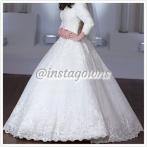 Castle Couture Designer Stunning Beaded Top & Lace Bottom Bridal Gown