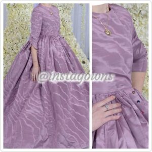 Marc Jacobs fabrics Lavender with colored Swarovski buttons from waist going down with two bows tied in the back on top Young Teenager Gown for Sale