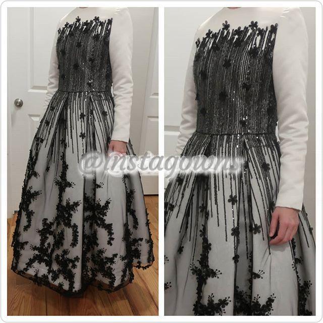 Custom made Euro Design Black & White Dress for Rent