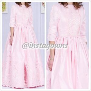 Custom made Elegant Bridal Pink Lattice Cut Out Gown for Sale