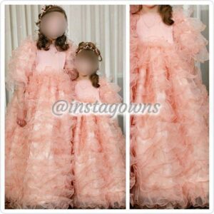 Adorable Fresh Little Girls Custom made Pink/Peach Gowns for Sale
