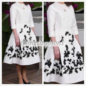 Magnificient White & Black Dress for Sale