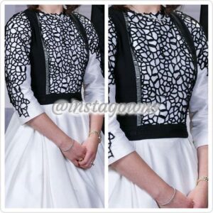 Off White & Black Custom made Gown for Sale