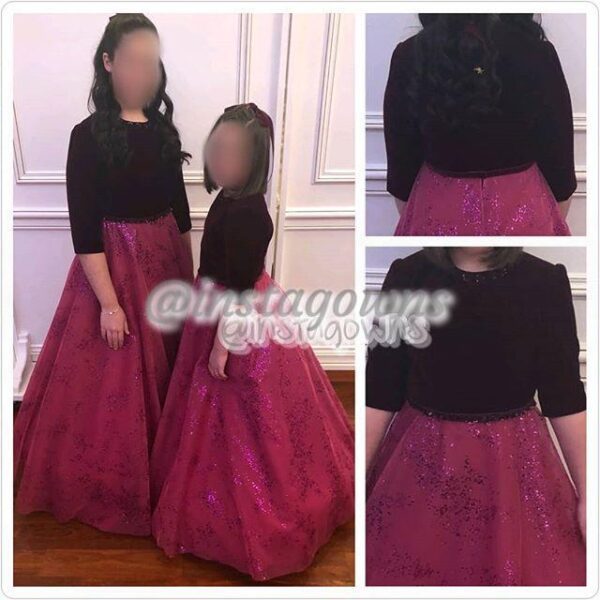 Custom made Velvet Top & Hidden Zipper Girls Gowns for Sale