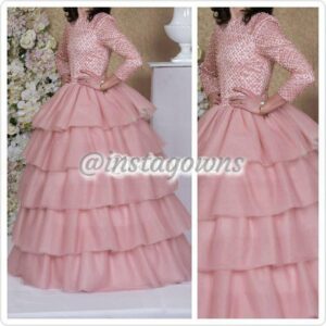 Magnificent Teen Custom made Pink Gown for Sale