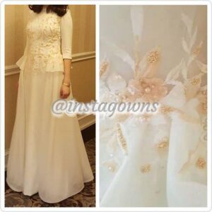 Custom made Powder Couture Gown for Rent