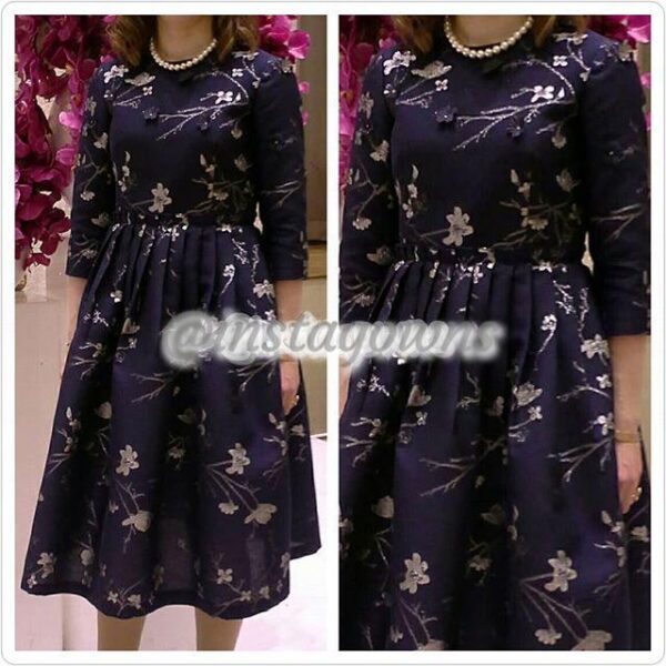 Elegant Navy & Silver with 3D Flowers Dress for Sale