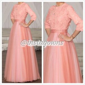 Stunning Custom made Pink Tulle Gown for Rent