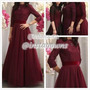 Beautiful Cranberry/Wine Exquisite Gown for Sale