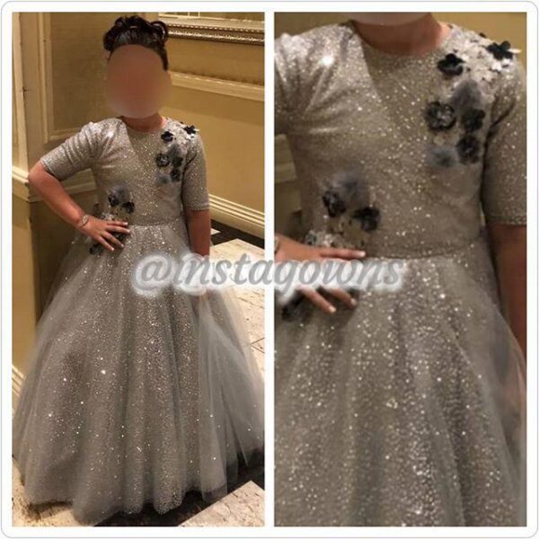 Custom by Zoe Silver Girl Gown for Sale
