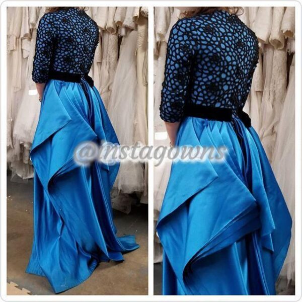 Stand out Original Sarelli Blue/Black Beautiful Detail Gown for Sale