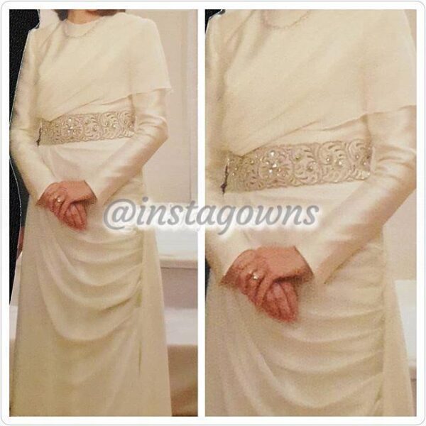 Beautiful Beaded Belt Ivory Mother of the Bride Gown for Sale