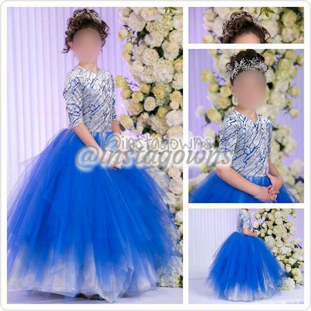 Zoe Adorable Blue and Silver Girls Gowns for Sale