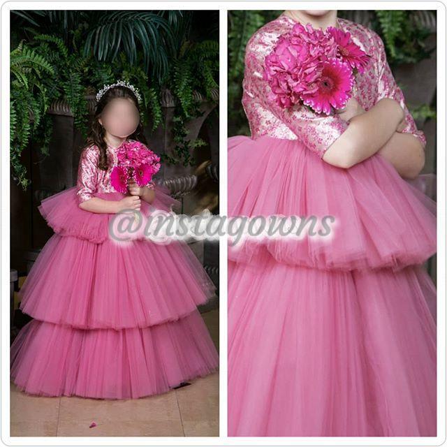 Two Pink Custom made Girls Gowns for Sale