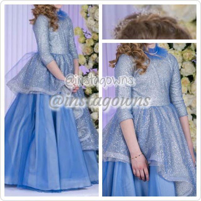 Zoe Adorable Blue and Silver Gown for Sale