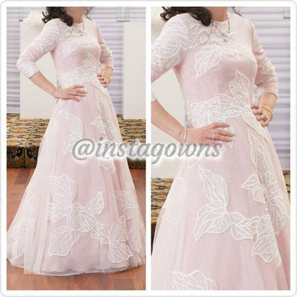 Magnificent Tresor & Co. One of a Kind Blush & White Gown for Rent or Sale