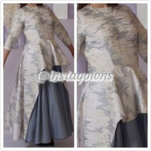 Stunning Exquiste Blue & Ivory Gown for Rent