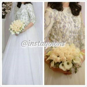 Custom made by Matthew Cashe Elegant French Tulle & Swarovski Crystals Fairy Tale White Bridal Gown for Sale
