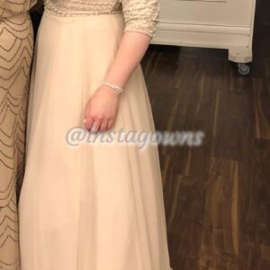 Gorgeous Blush/Light Pink with Pear Beaded Top Gown for Sale