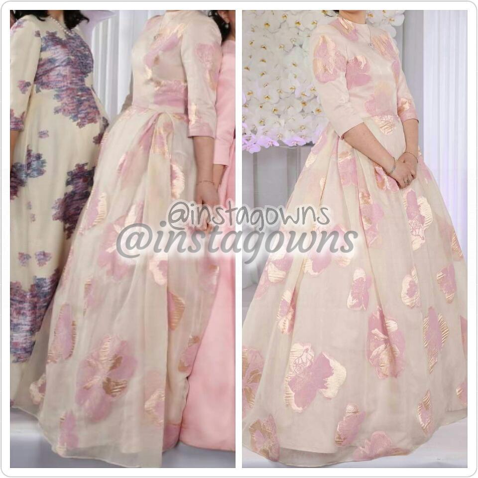 Carolina Herrara full Pink Floral Custom Design by Halberstam Gown for Sale