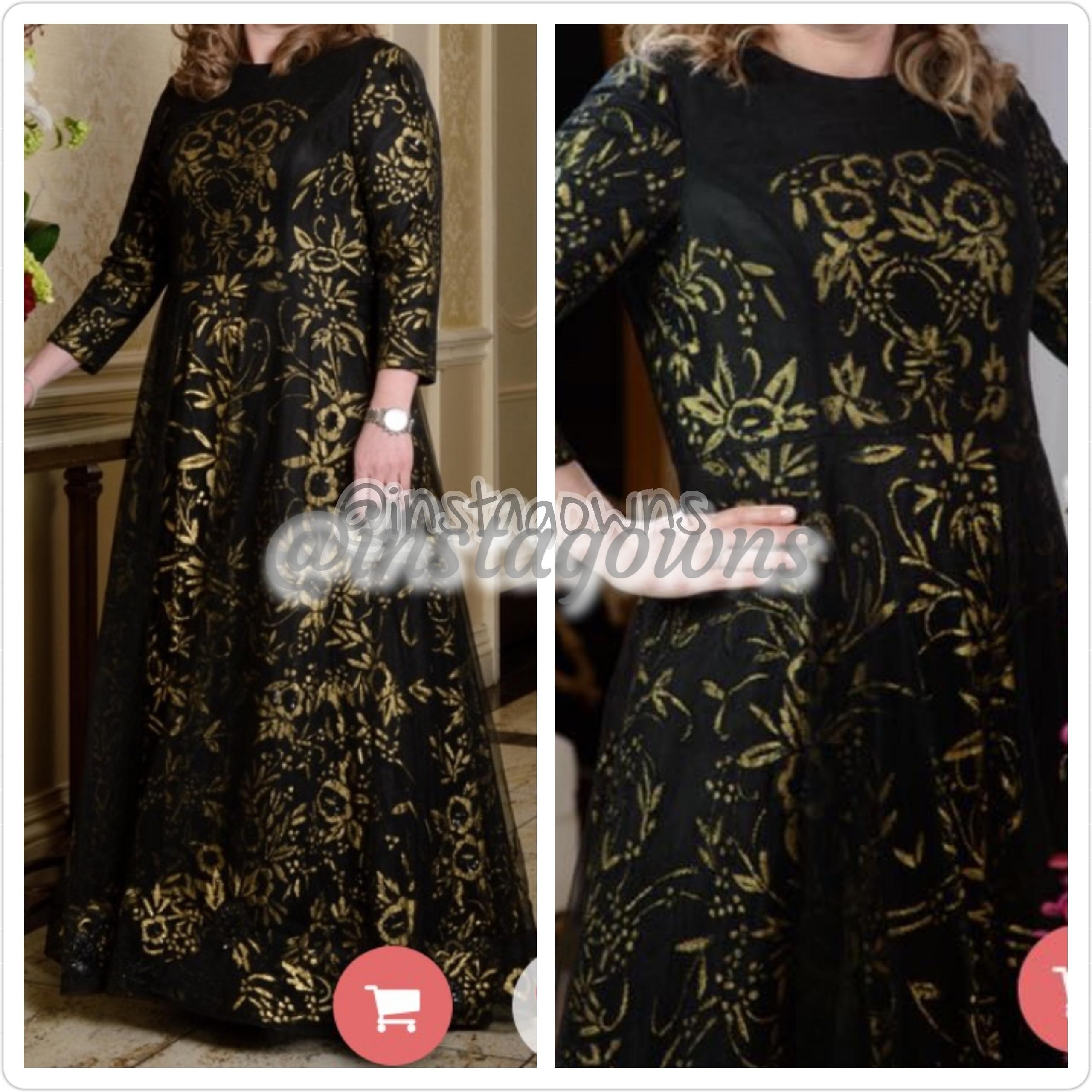 Miri's Black & Gold Gorgeous Very Slimming and Perfect for a Young Mother of the Bride Gown for Sale