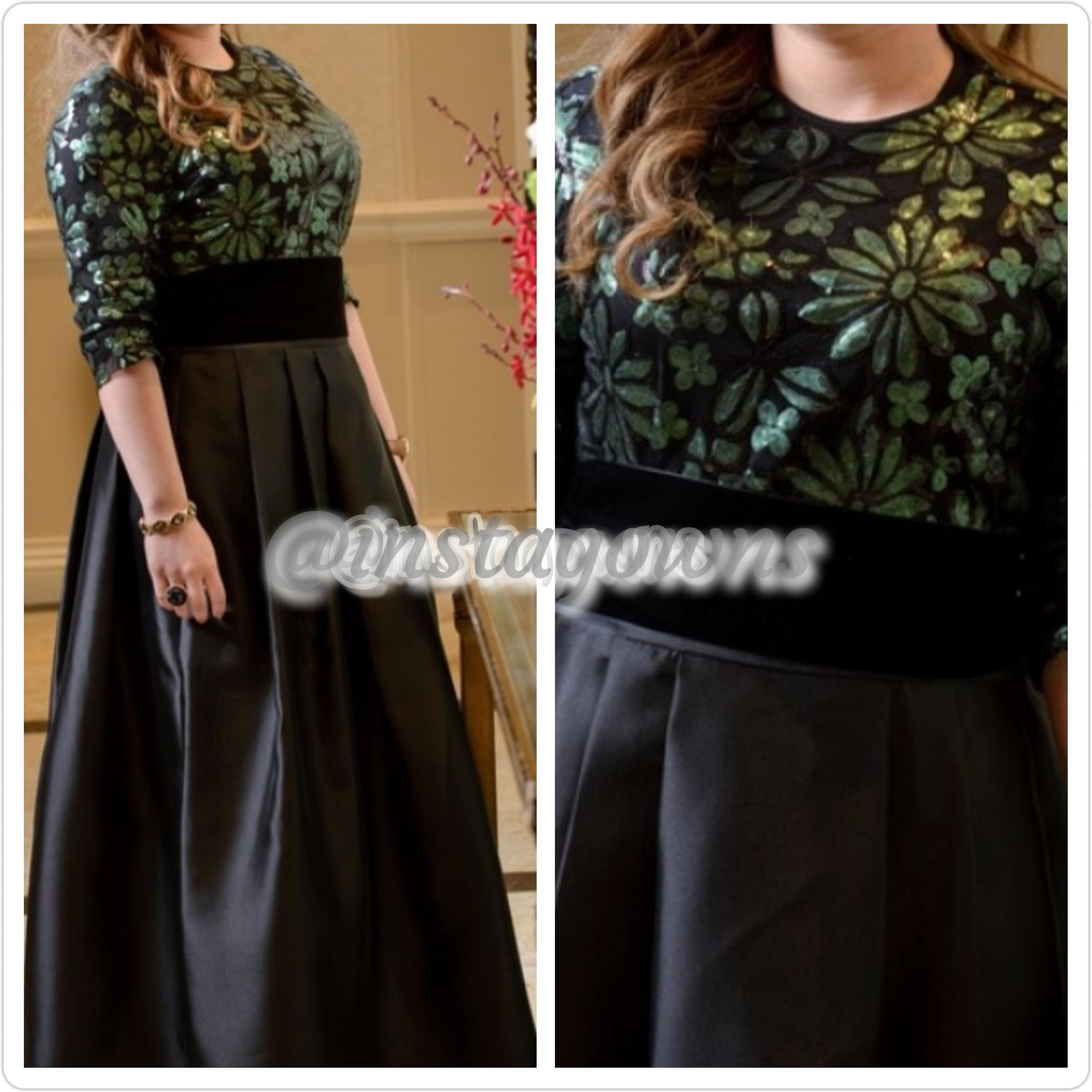Dark Green 2 Piece Gown for Sale