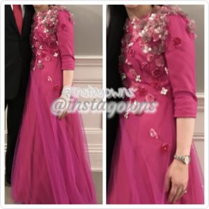 Sarelli NY Fuschia with flower detailing Gown for Sale