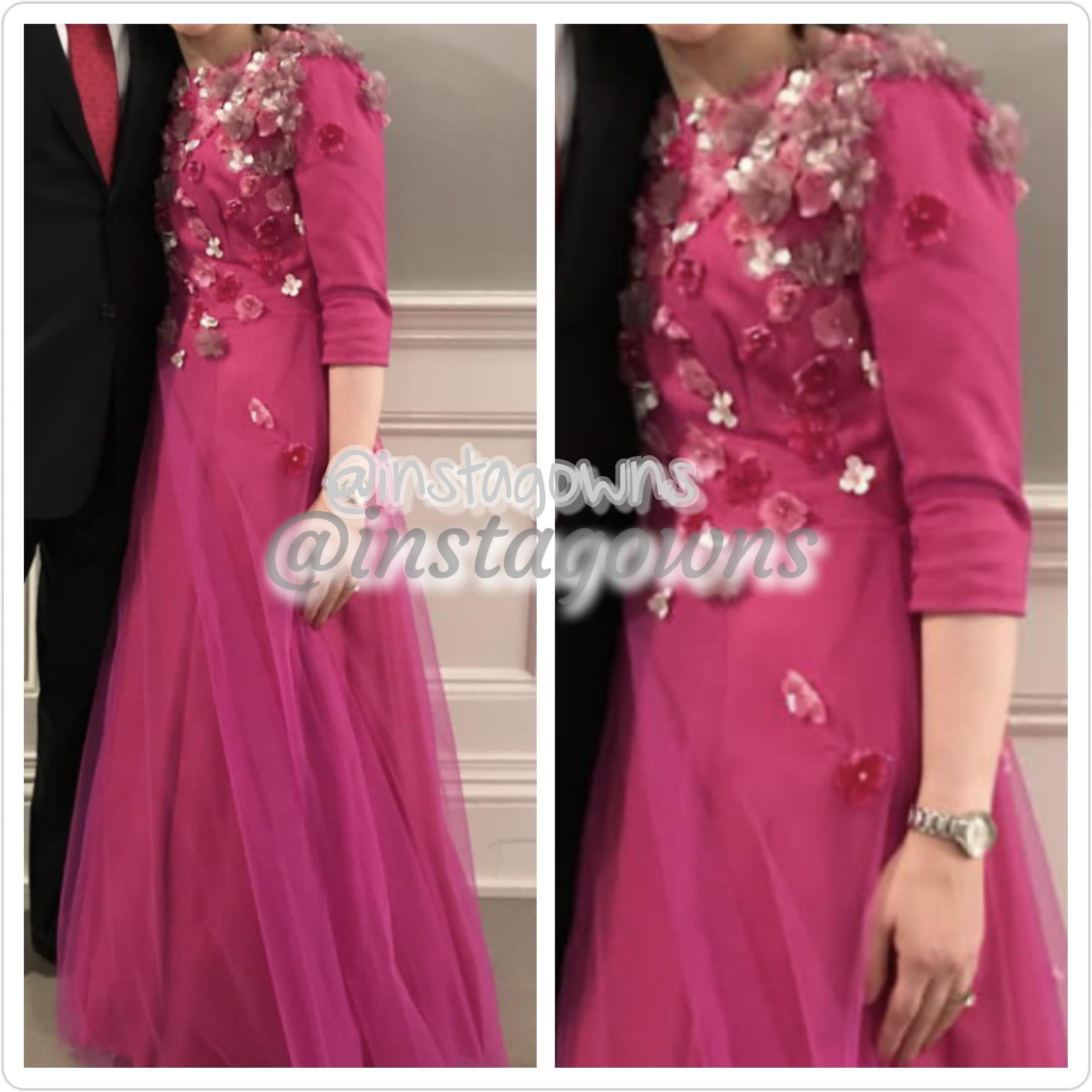 Sarelli NY Fuschia with flower detailing Gown for Sale