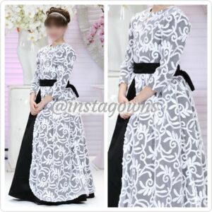 Custom made Black & White Sister of the Bride Gown for Rent