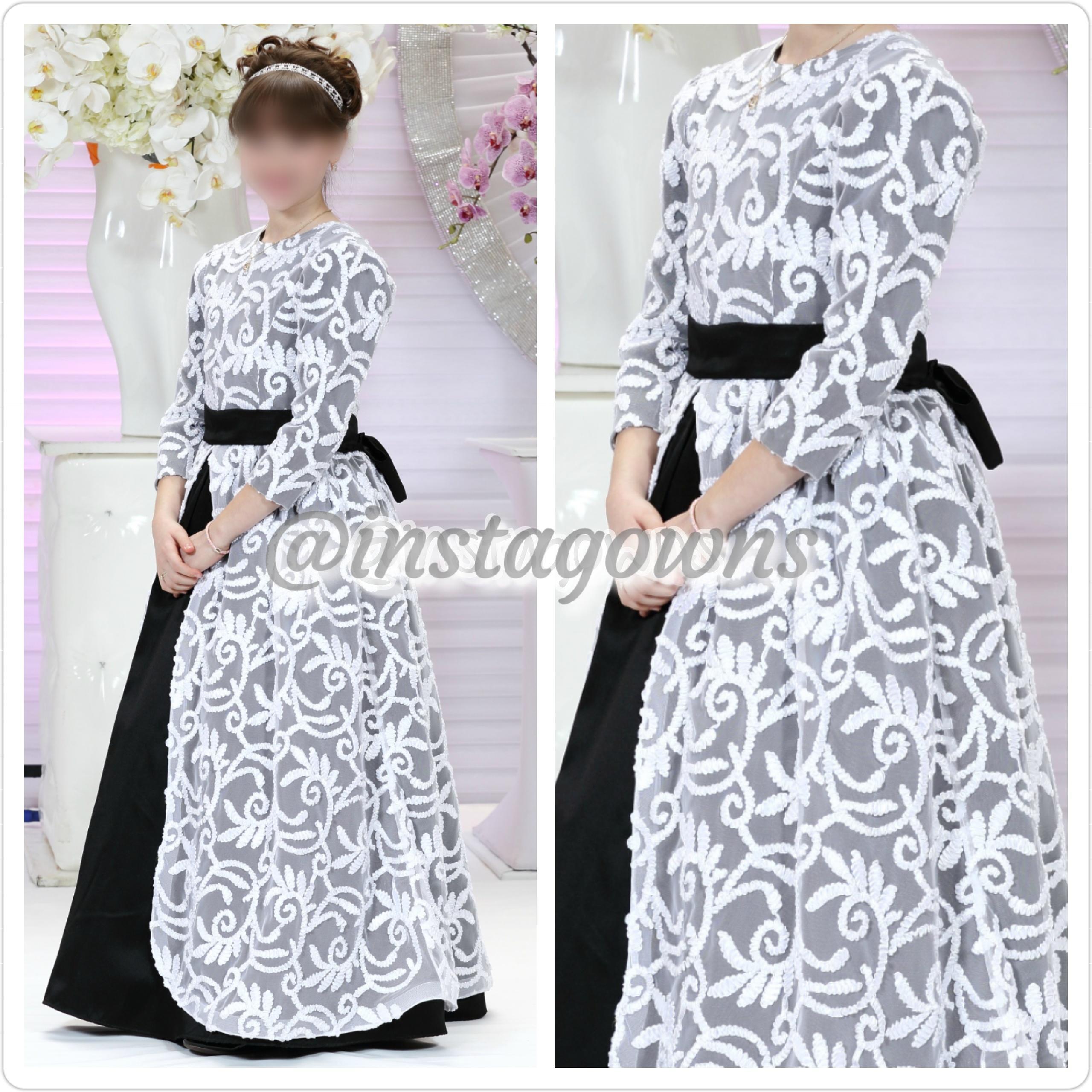 Custom made Black & White Sister of the Bride Gown for Rent