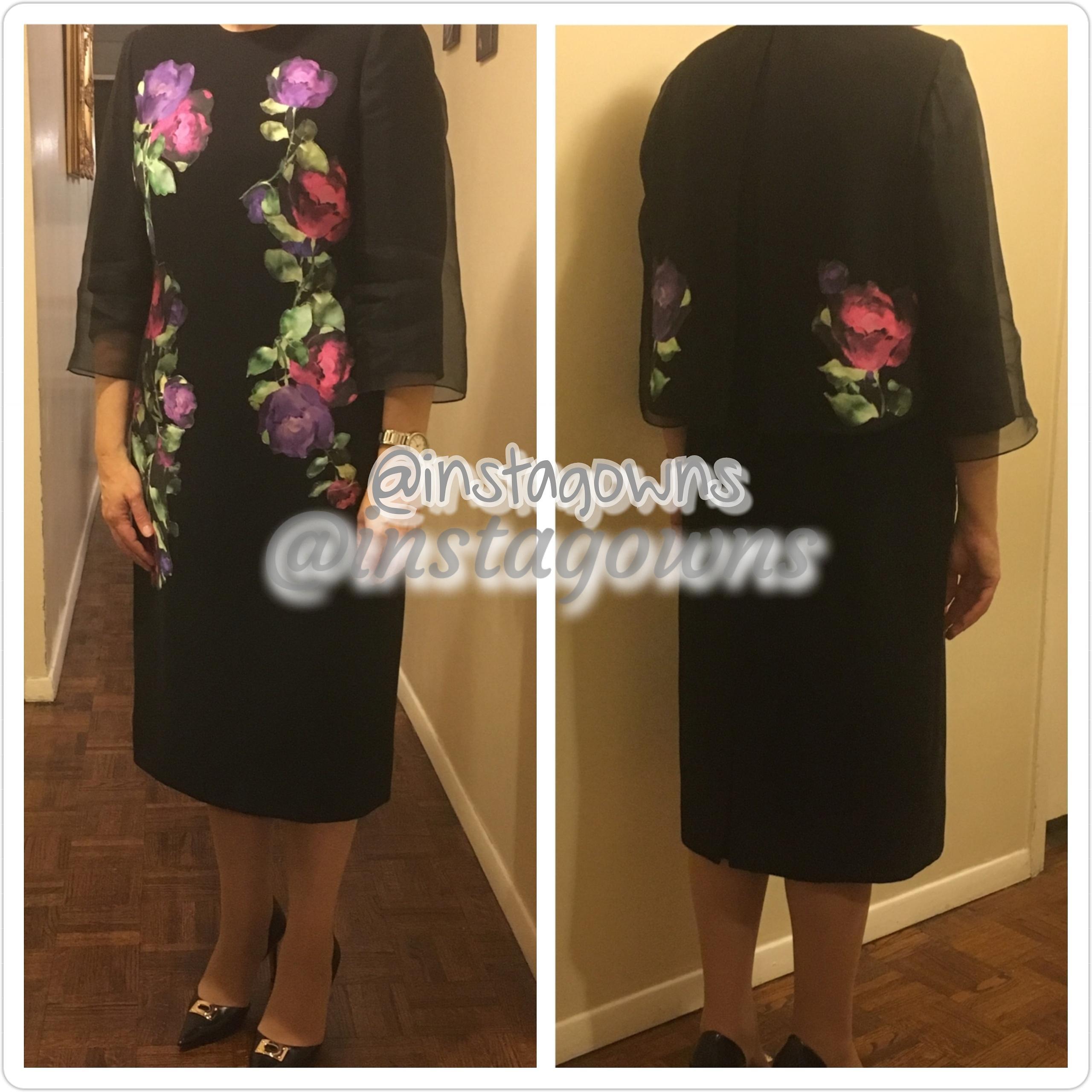 Beautiful Expressions Black & Floral Evening Dress for Sale
