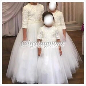 Stunning Custom made Tulle bottom Children's Ivory Gowns for Sale