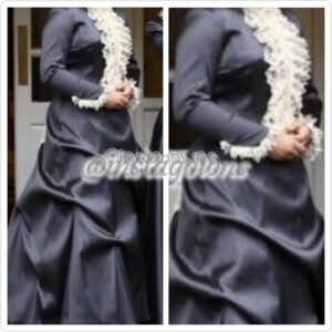 Beautiful Grey with Lace in the back European Sister of the Bride Gown for Sale