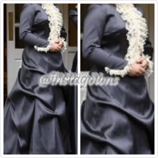 Beautiful Grey with Lace in the back European Sister of the Bride Gown for Sale