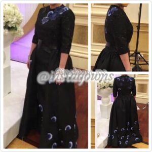 Custom made Black/Blue Mother of Groom Gown for Sale