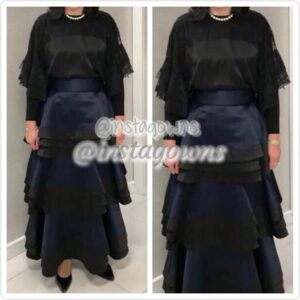 Beautiful Designer Sachin Babi/Alice Olivia Blue & Black Sister of Bride Gown for Sale