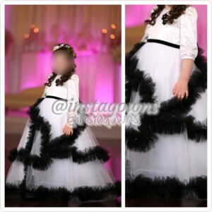 Gorgeous Custom made Sister of Bride with Black Velvet Flowers for Rent or Sale