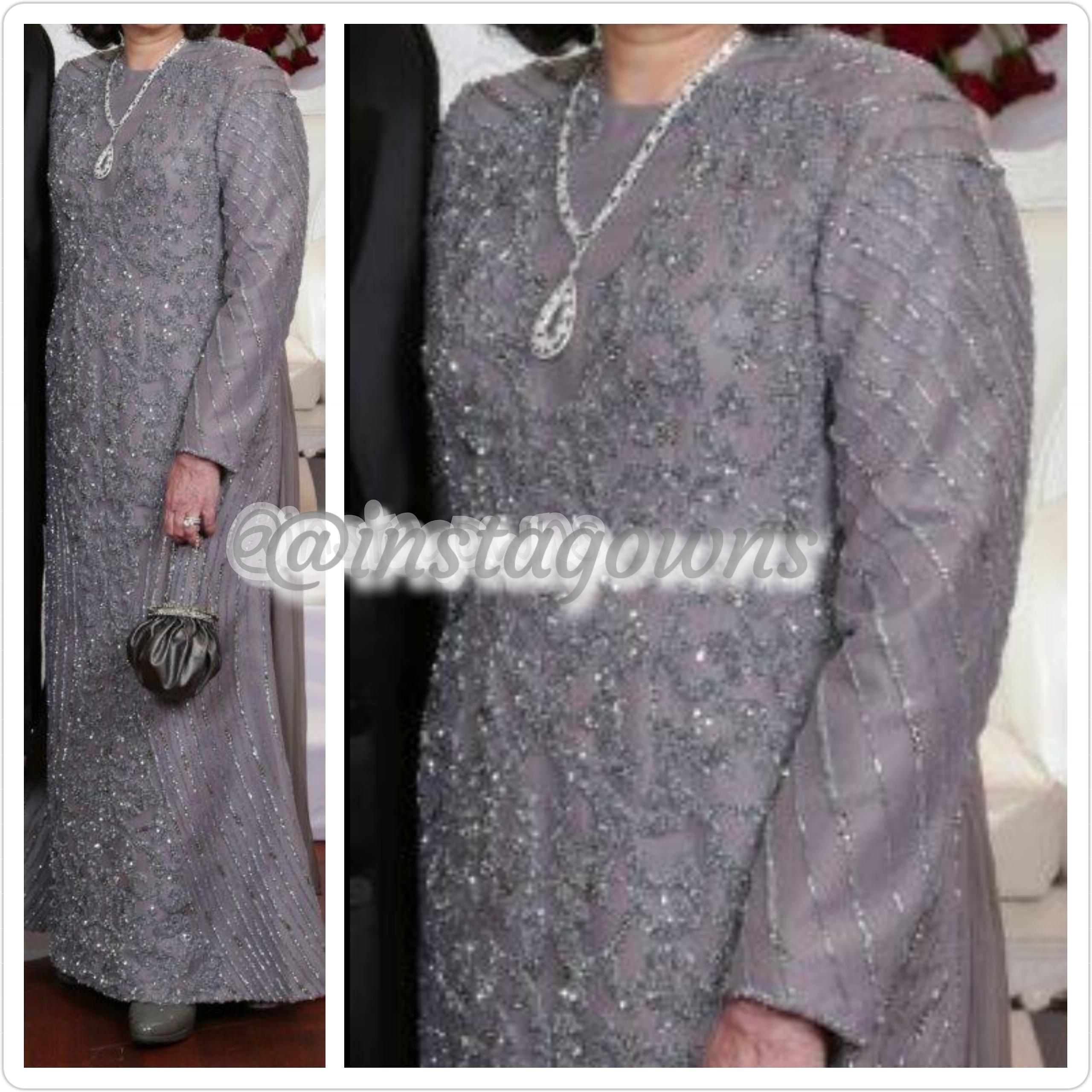 Beautiful Mother/Grandmother of the Chosson/Kallah Grey beaded Gown for Sale