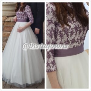 Exquisite Purple & Ivory gown for Sale