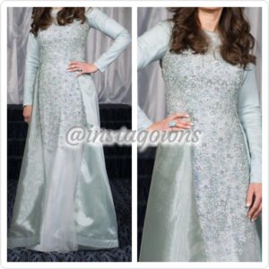 Gorgeous Fabric with Stunning Beading & Crystals & Silk Organza Overlay Gown for Sale