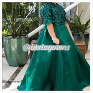 Green with Flowers on Top Gown for Sale