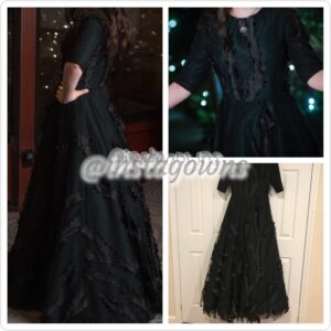 Raquel Couture Black & Green Gown for Sale