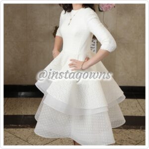Stunning White Custom Sewn by Lily Dress for Sale