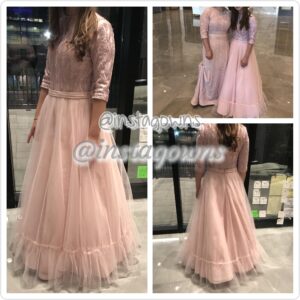 Exquisite Beautiful Blush with Handmade Matching Belt Gown for Sale
