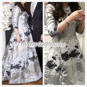 Beautiful Silver Grey White Gown for Rent or Sale