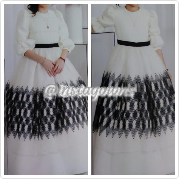 Two Black & White Sister of Bride Gowns for Sale