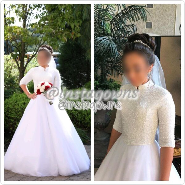 Stunning Custom made with Beaded Top Bridal Gown for Sale